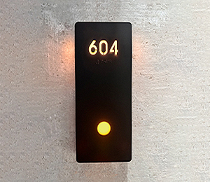 Floating Clear Horizontal LED Sign And Doorbell